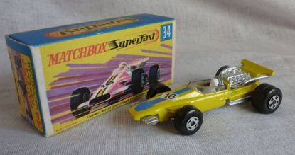 Picture of Matchbox Superfast MB34d Formula 1 Racing Car Yellow with Wide & NW
