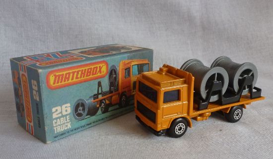 Picture of Matchbox Superfast MB26f Volvo Cable Truck Orange DARK BLUE WINDOWS 5A