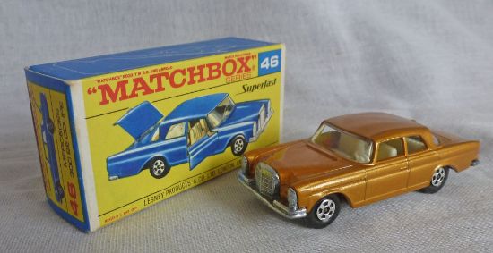 Picture of Matchbox Superfast MB46c Mercedes 300 SE Coupe Gold F Box