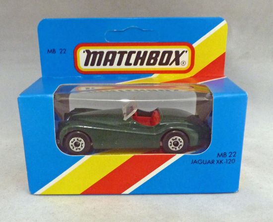 Picture of Lesney Matchbox Blue Box MB22g Jaguar XK-120 with Unpainted Base