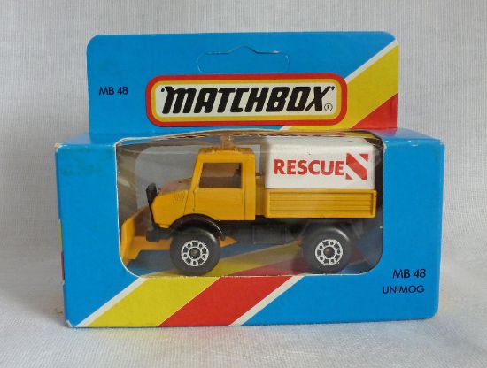 Picture of Lesney Matchbox Blue Box MB48f Mercedes Unimog with Yellow Blade
