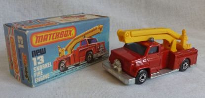 Picture of Matchbox Superfast MB13f Snorkel Fire Engine Dark Red Blue Windows