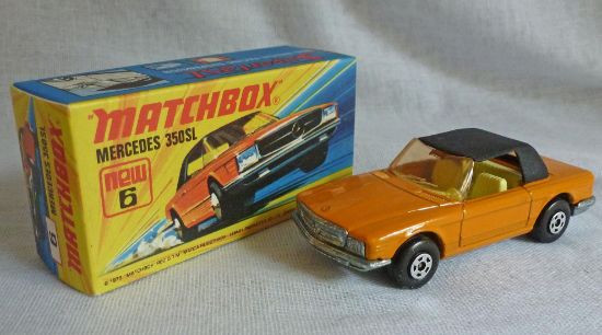 Picture of Matchbox Superfast MB6e Mercedes 350 SL Orange with 5 Spoke Wheels