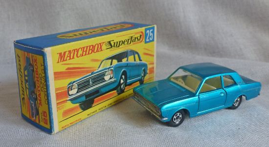 Picture of Matchbox Superfast MB25d Ford Cortina Lighter Blue Solid Wheels