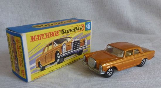 Picture of Matchbox Superfast MB46c Mercedes 300 SE Coupe Orangey Gold G Box