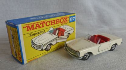 Picture of Matchbox Superfast MB27d Mercedes 230 SL Pale Cream Solid Wheels F Box