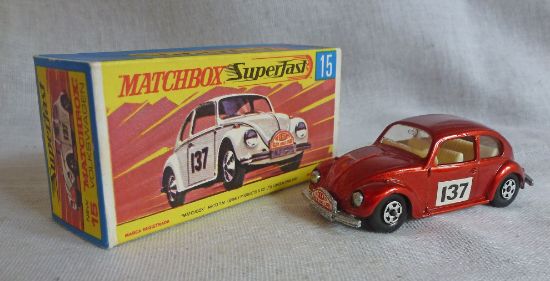 Picture of Matchbox Superfast MB15d Volkswagen 1500 Beetle Red G Box