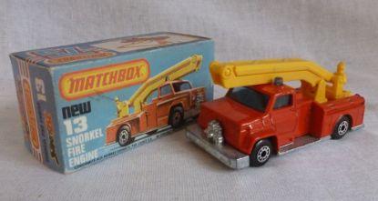 Picture of Matchbox Superfast MB13f Snorkel Fire Engine Light Red Blue Windows