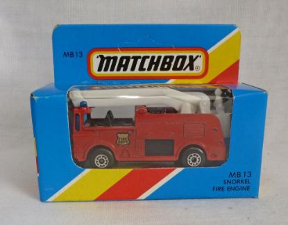 Picture of Matchbox Blue Box MB13 Snorkel Fire Engine with Shield Tampos [A]