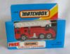 Picture of Matchbox Blue Box MB18 Fire Engine with 5 Arch Wheels [Macau] Collector Card Box.