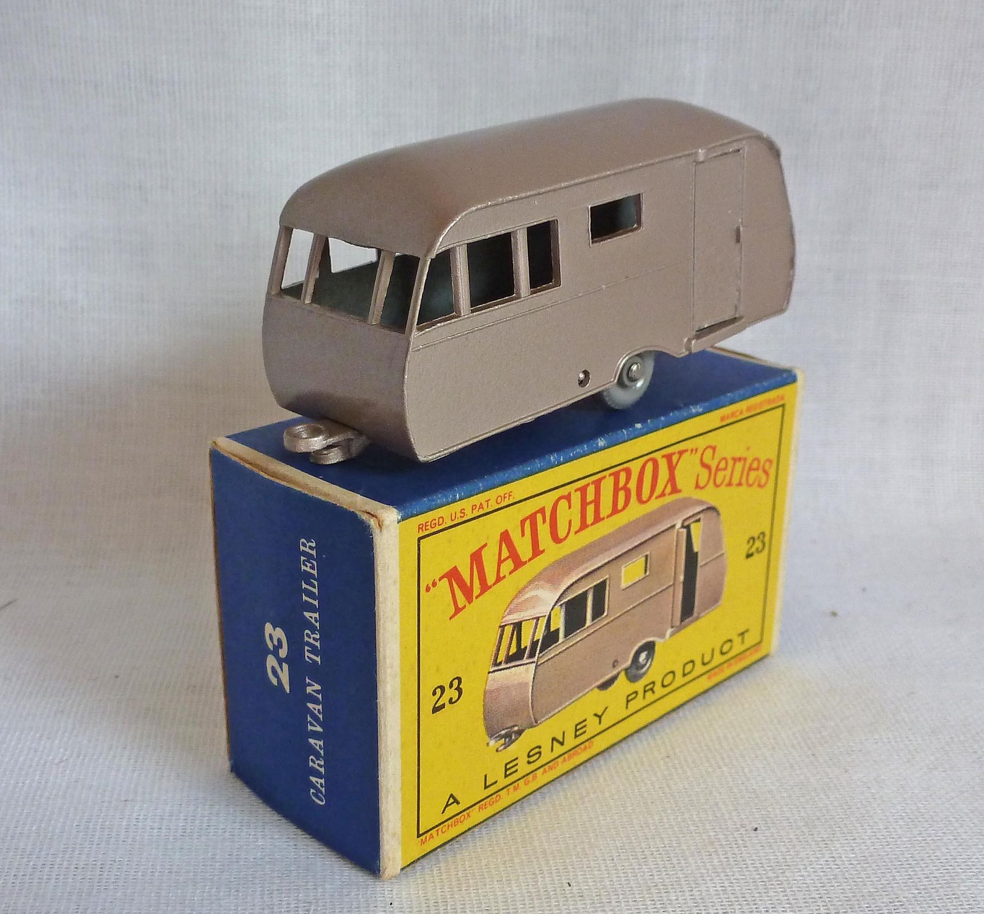 Rockertron Toys. Matchbox Toys MB23c Bluebird Dauphine Caravan with FT