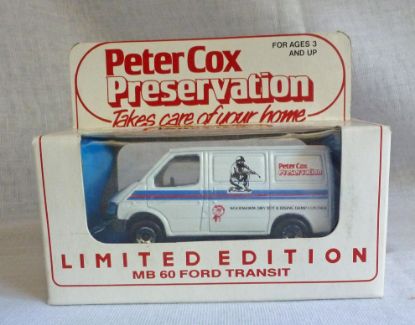 Picture of Matchbox MB60 Ford Transit Van "Peter Cox Preservation" with Promo Box