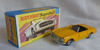 Picture of Matchbox Superfast MB27d Mercedes 230SL Dark Yellow with Black Interior