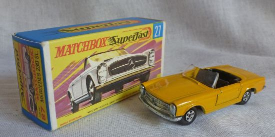 Picture of Matchbox Superfast MB27d Mercedes 230SL Dark Yellow with Black Interior