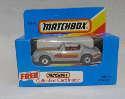 Picture of Matchbox Blue Box MB16 Pontiac Firebird Metallic Silver/Grey with Card