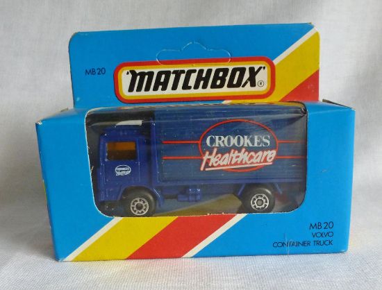 Picture of Matchbox Blue Box MB20 Volvo Container Truck "Crookes Healthcare"