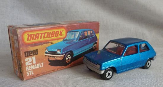 Picture of Matchbox Superfast MB21F Renault 5TL Blue Silver Base RED Interior