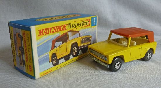 Picture of Matchbox Superfast MB18e Field Car Yellow with Wide 4 Spoke Wheels G Box