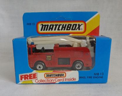 Picture of Matchbox Blue Box MB13 Snorkel Fire Engine with Shield Tampos [B]