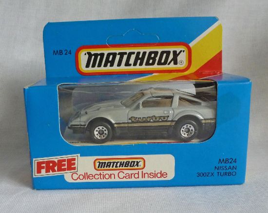 Rockertron Toys. Matchbox Blue Box MB24 Nissan 300 ZX Turbo Grey 8 Dot Wheels B