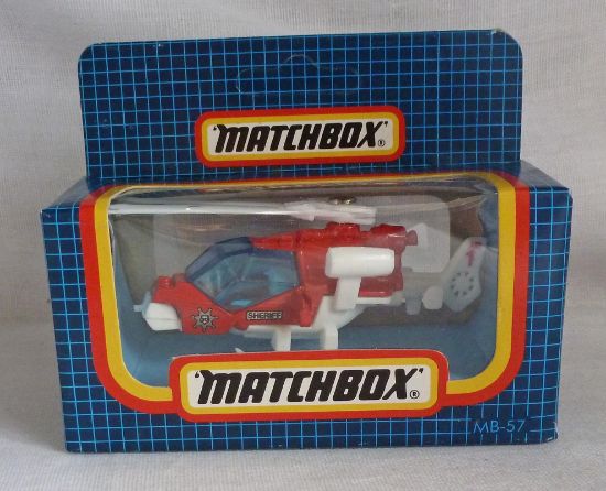 Picture of Matchbox Dark Blue Box MB57 Mission Helicopter Red