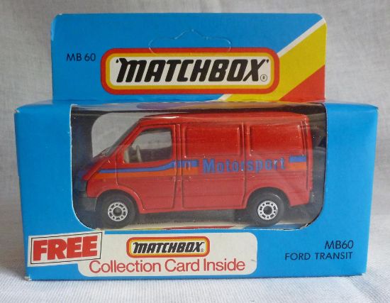 Matchbox Blue Box MB60 Ford Transit Red with DOT DASH Wheels