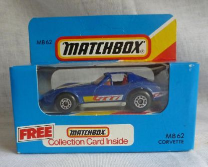 Picture of Matchbox Blue Box MB62 Corvette Blue with Chrome Wheels [B]