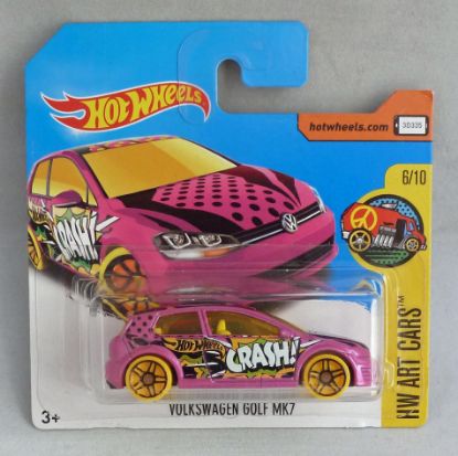 Picture of HotWheels Volkswagen Golf MK7 "HW Art Cars" Pink Short Card