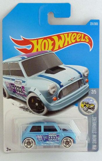 Picture of HotWheels Morris Mini "HW Snow Stormers" Light Blue Long Card