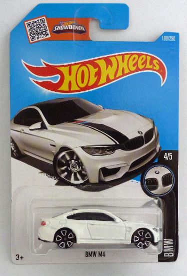 Picture of HotWheels BMW M4 White "BMW" 4/5