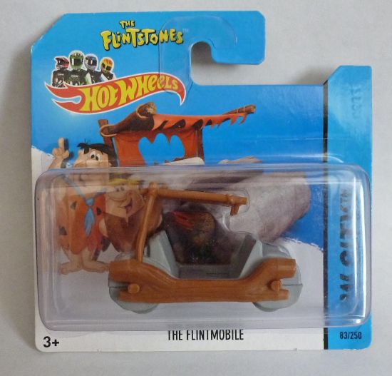 Picture of HotWheels "The Flinstones" Flintmobile Tan/Grey HW City Short Card