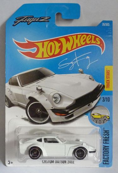 Picture of HotWheels Custom Datsun 240Z White "Factory Fresh" 3/10 Long Card