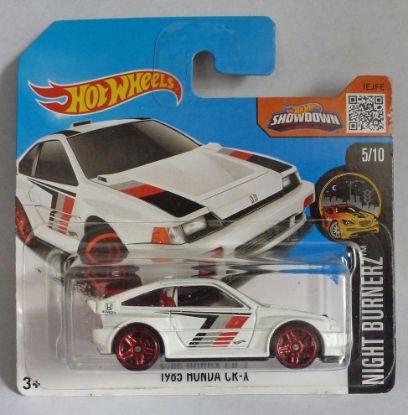 Picture of HotWheels 1985 Honda CR-X White "Night Burnerz" 5/10 Short Card