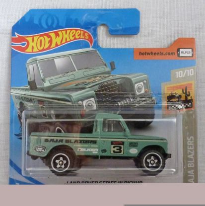 Picture of HotWheels Land Rover Series III Pick-Up "Baja Blazers" 10/10 Short Card