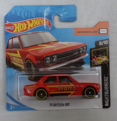 Picture of HotWheels '71 Datsun 510 Red "Nightburnerz" 8/10