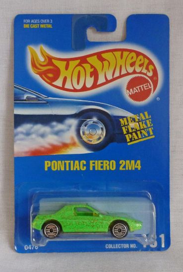 Picture of HotWheels Blue Card 181 Pontiac Fiero 2M4 Lime Green