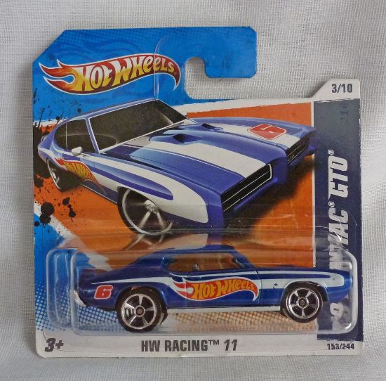 Picture of HotWheels '69 Pontiac GTO Blue HW Racing