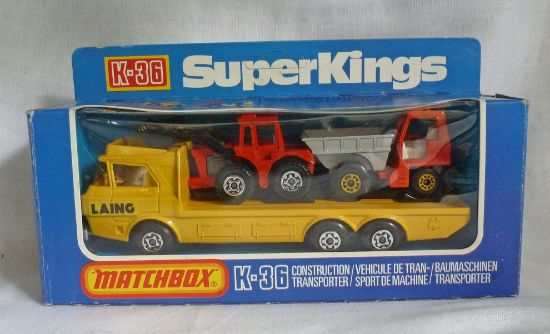 Picture of Matchbox Superkings K-36 Construction Vehicle Transporter [Orange Vehicles]