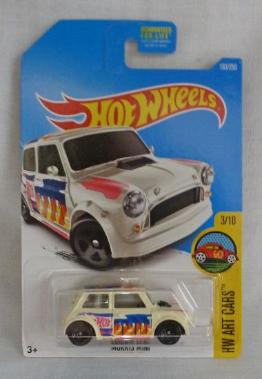 Picture of HotWheels Morris Mini HW Art Cars 3/10 Pale Cream Long Card