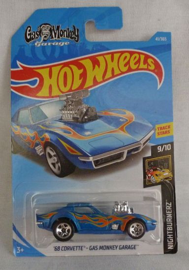 Picture of HotWheels '68 Corvette Gas Monkey Garage Blue Long Card