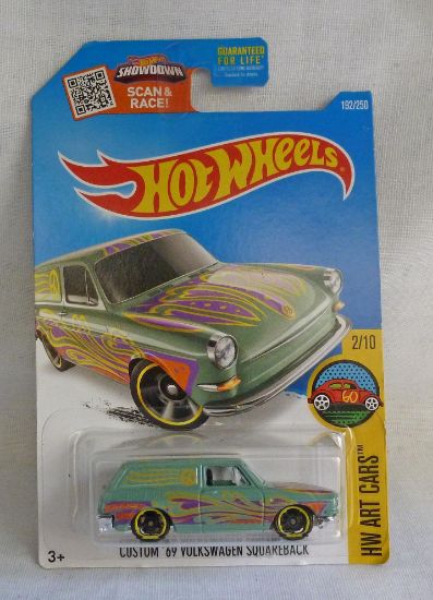 Picture of HotWheels Volkswagen Custom '69 Squareback Sage "HW Art Cars" 2/10 Long Card