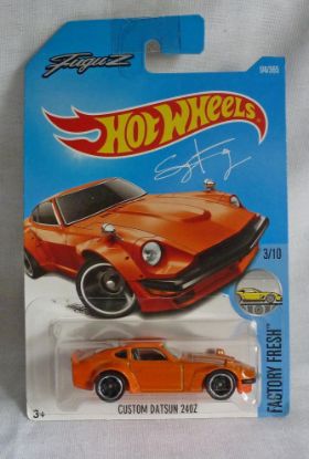 Picture of HotWheels Custom Datsun 240Z Orange "Factory Fresh" Long Card