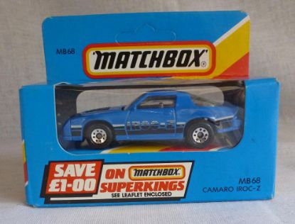 Picture of Matchbox Blue Box MB68 Camaro Iroc-Z Blue with 8 Dot Wheels [B]