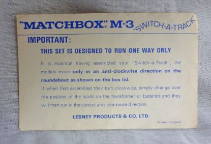 Picture of Matchbox Motorway Switch-A-Track Leaflet [One Way Instruction]