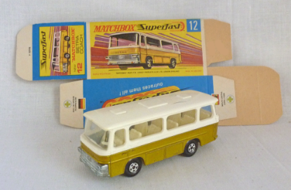 Picture of Matchbox Superfast MB12d Setra Coach Gold with White Roof with MINT UNFOLDED BOX!