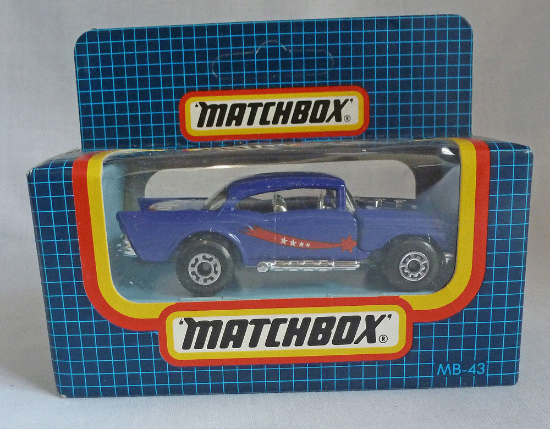 Picture of Matchbox Dark Blue Box MB43 '57 Custom Chevy Purple "Milky Way"