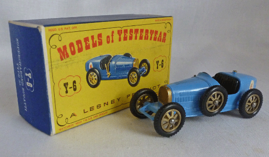 Picture of Matchbox Models of Yesteryear Y-6b Supercharged Bugatti Blue D1 Box