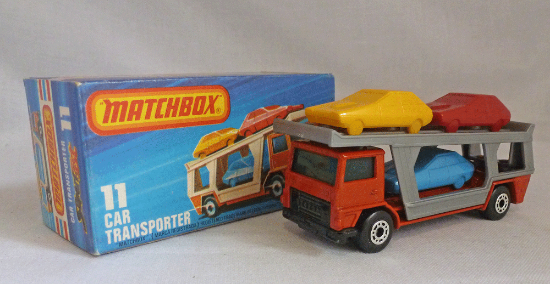 Picture of Matchbox Superfast MB11f Car Transporter Dark Orange with GREEN Windows