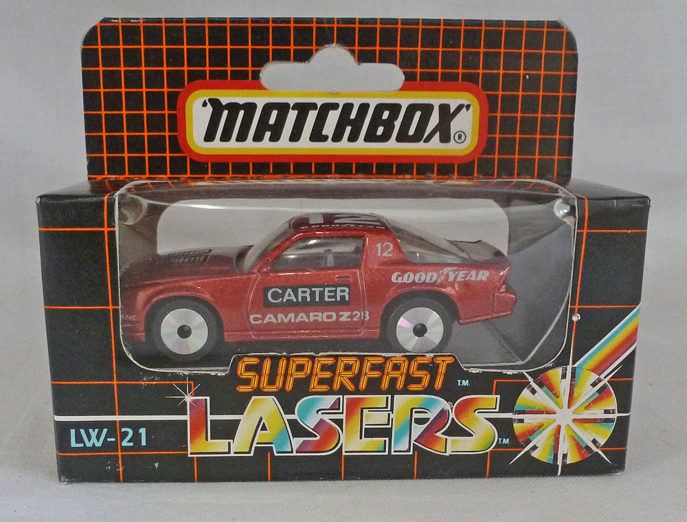 Rockertron Toys. Matchbox Lasers LW21 Camaro Iroc Z Red