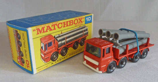 Picture of Matchbox Toys MB10d Leyland Pipe Truck with WHITE Grille F Box